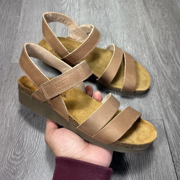 Naot Women's Shoes Sandal Kayla Latte Brown EU 37 US 6-6.5 Medium